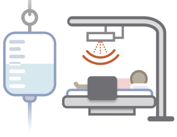 IV bag and radiation therapy